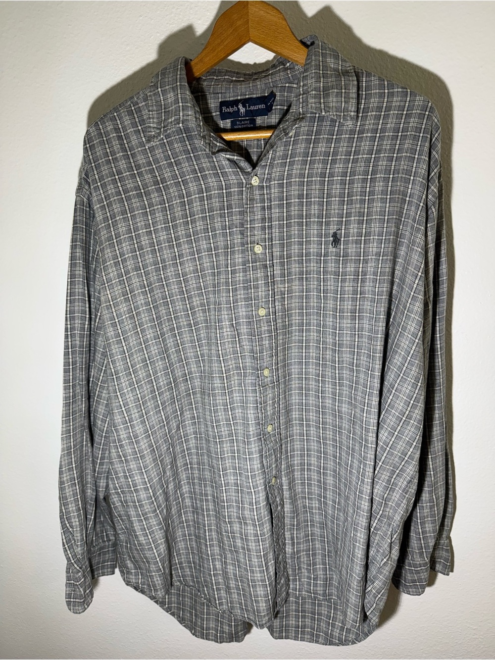 Ralph Lauren Gray Plaid Button-Down Shirt
